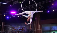 Сирма Добрева представя своя акробатичен номер ''Въздушен обръч'', 19.07.2013 г.