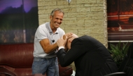 Йордан Йовчев пипна главата на Слави за късмет на олимпиадата, 19.07.2012 г.