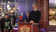 Виктор Калев като Росен Плевнелиев в новогодишното предаване на ''Шоуто на Слави'', 31.12.2014 г.
